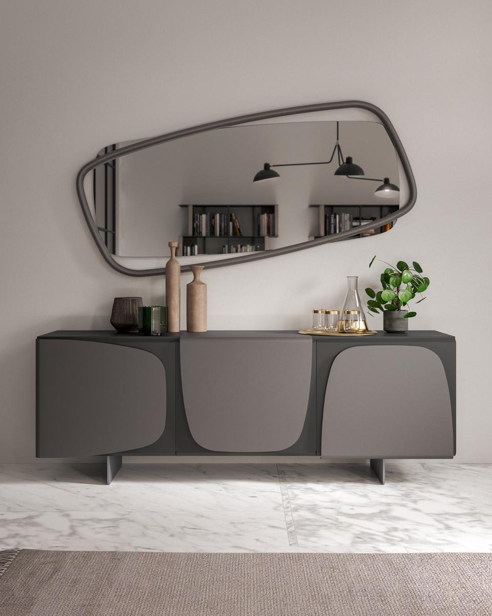 Rectangular wall-mounted mirror | Golden Wood by Ozzio Italia