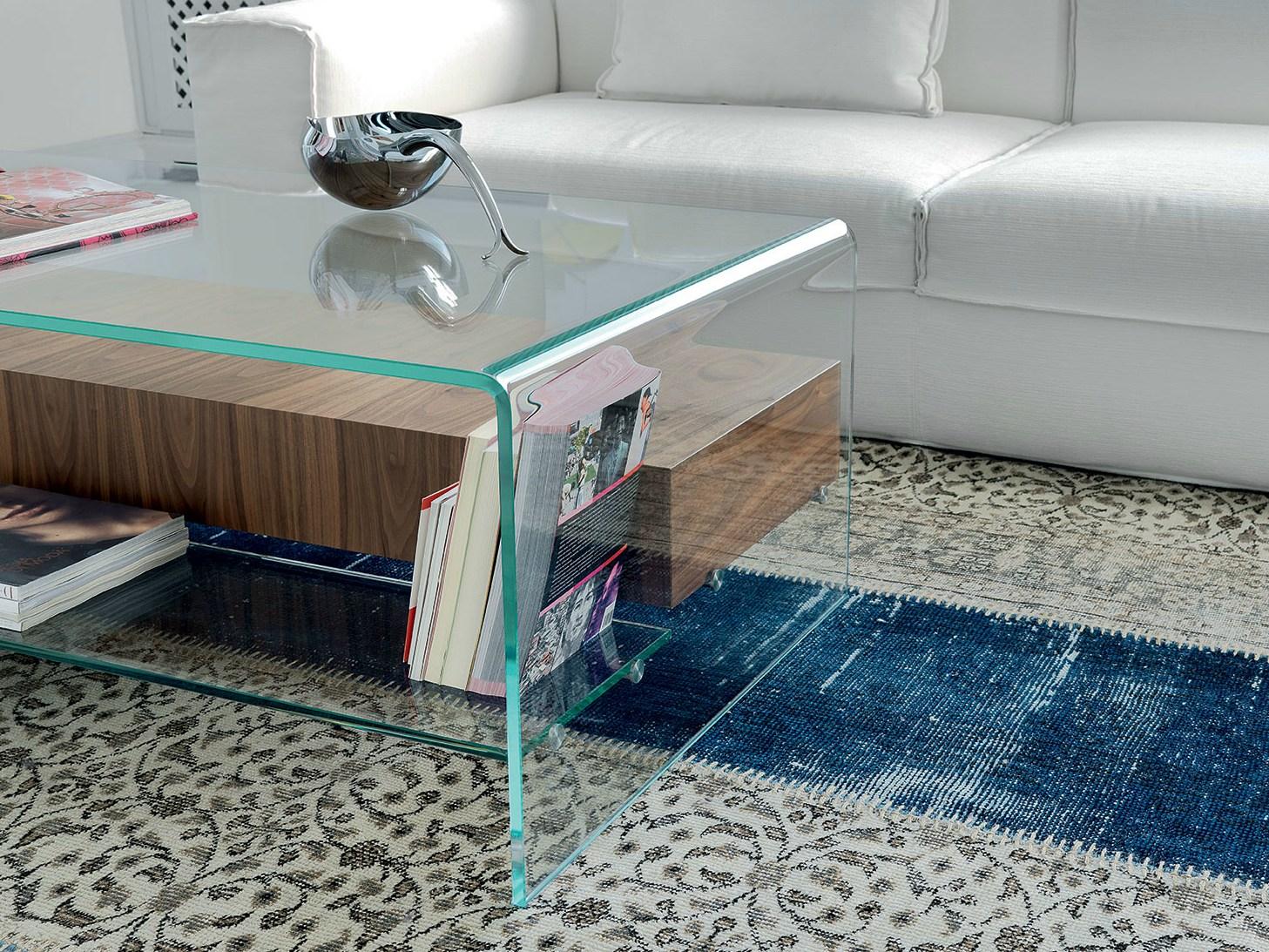 Coffee table | Bridge With Drawer And Shelf by Sovet