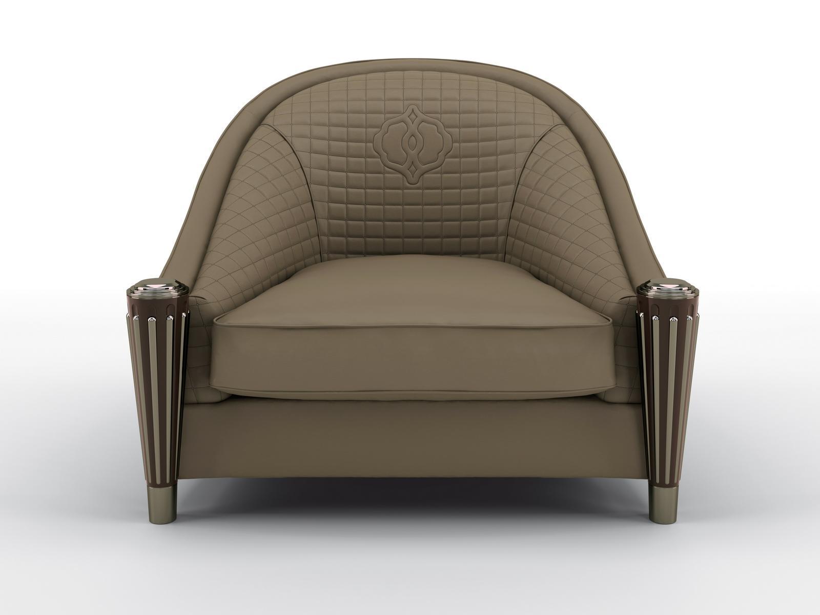 Leather armchair with armrests | Legend by Bruno Zampa