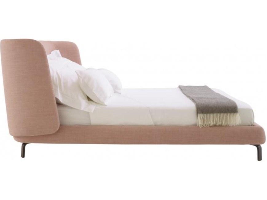 Fabric double bed with upholstered headboard | Desdemone by Ligne Roset