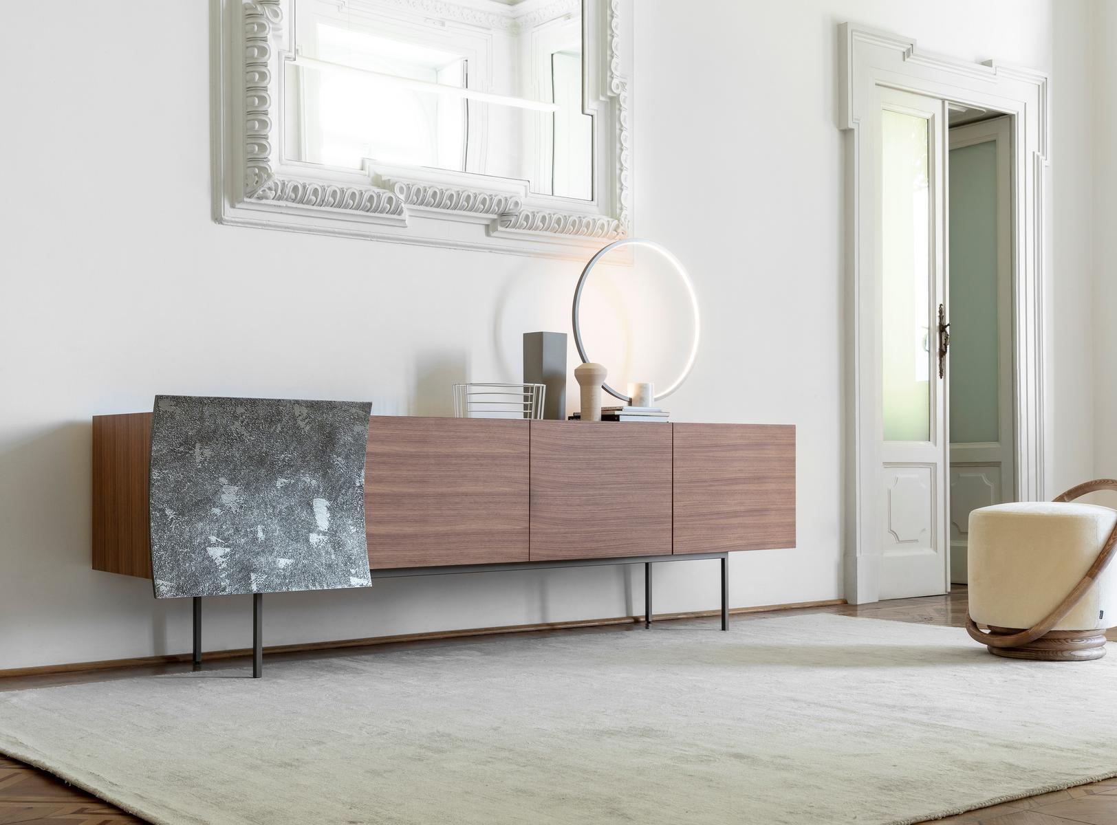 Canaletta walnut sideboard with doors | Bilbao by Porada