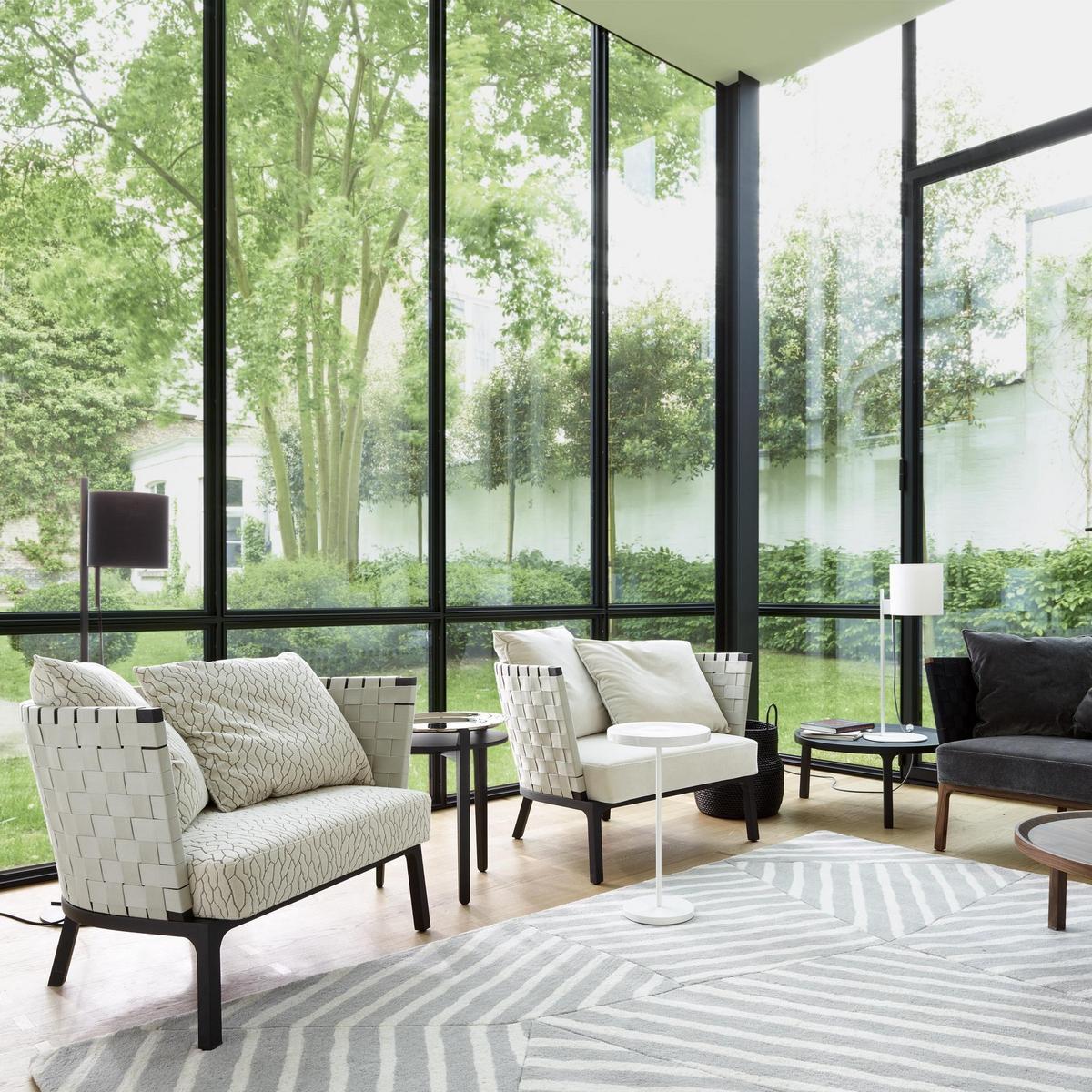 Floor lamp with steel base and cotton shade | Magnet Lamp by Ligne Roset