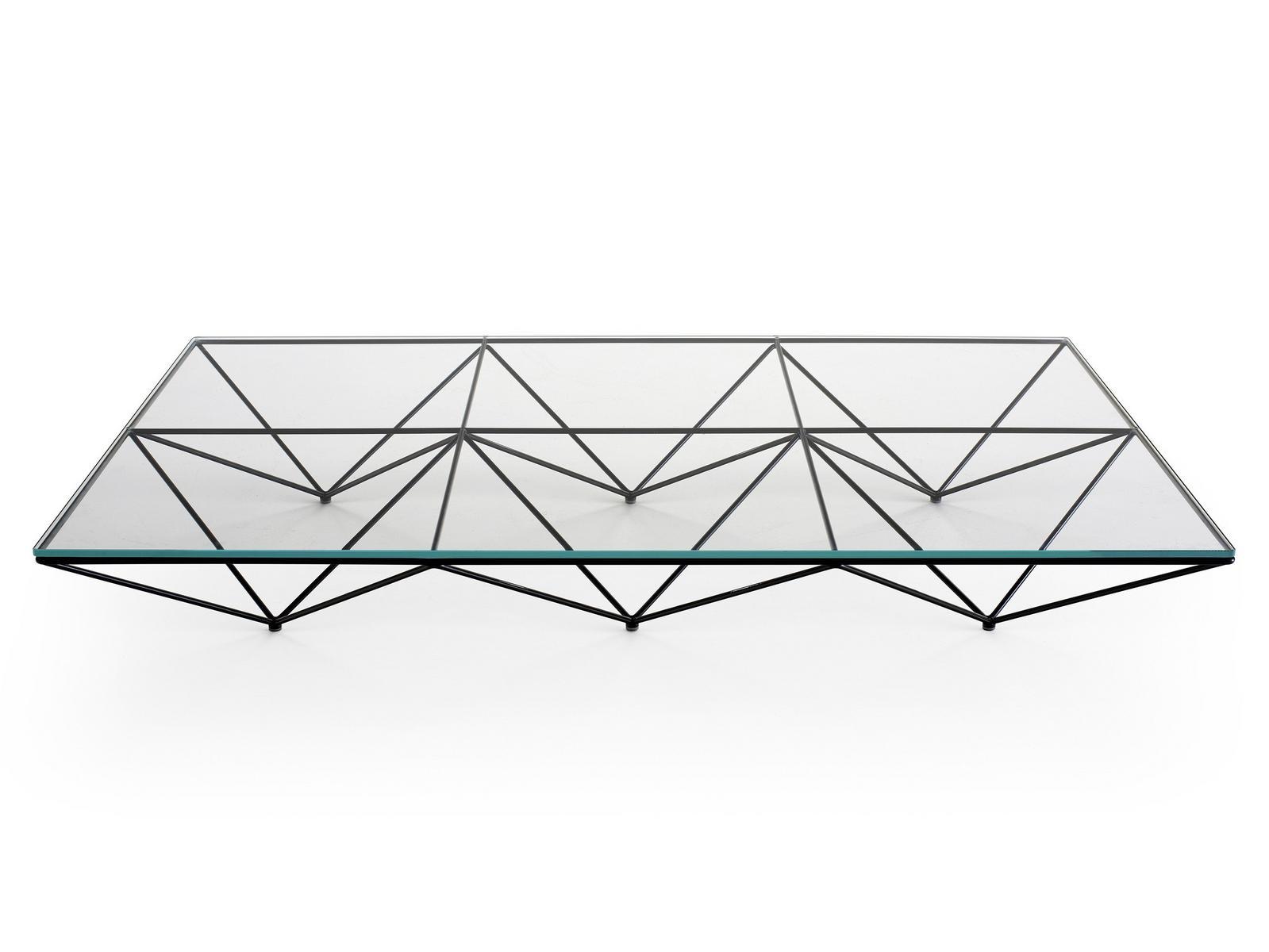 Rectangular glass and steel coffee table | Alanda '18 by B&B Italia