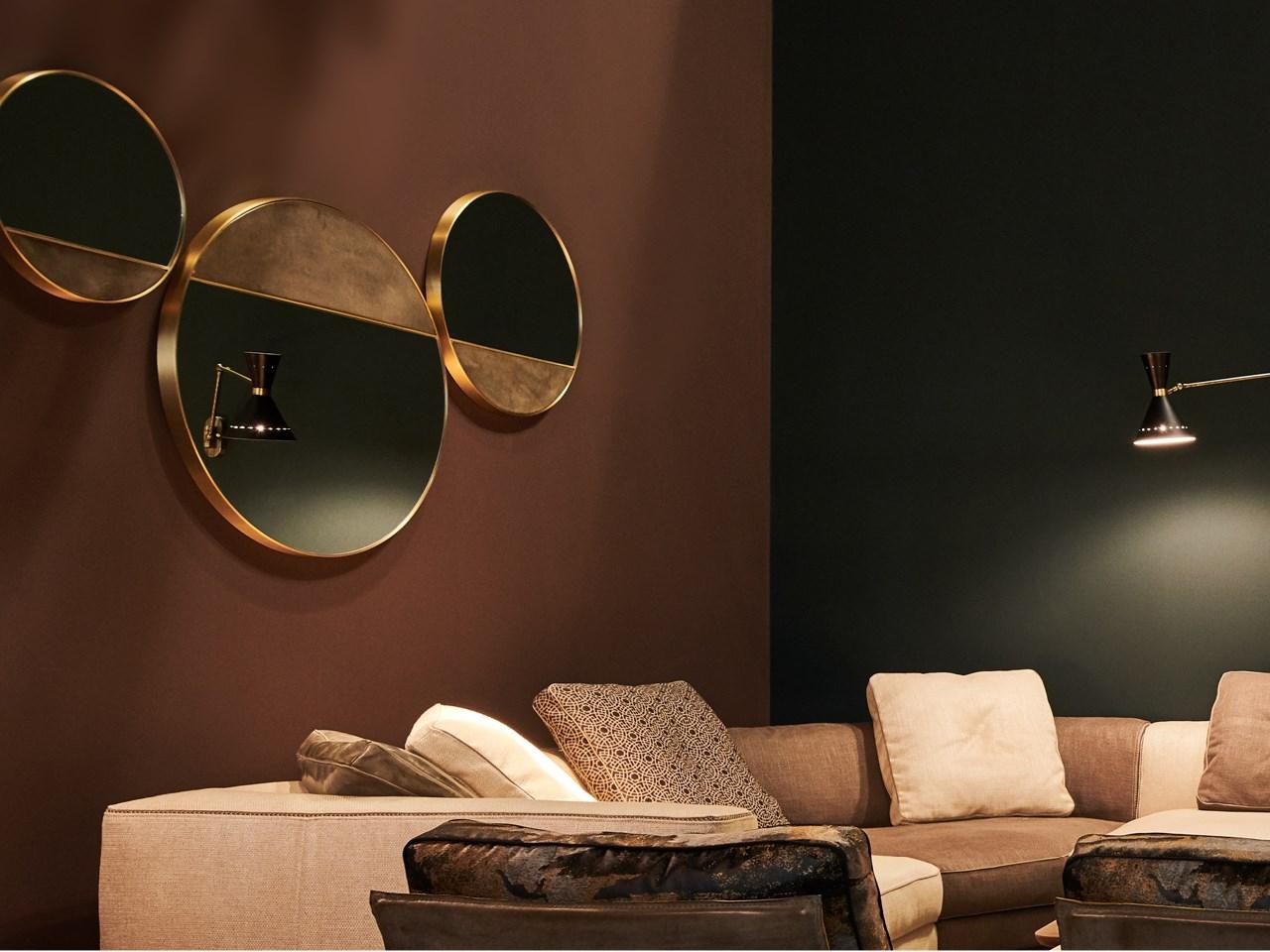 Round wall-mounted mirror | Half Moon by Borzalino