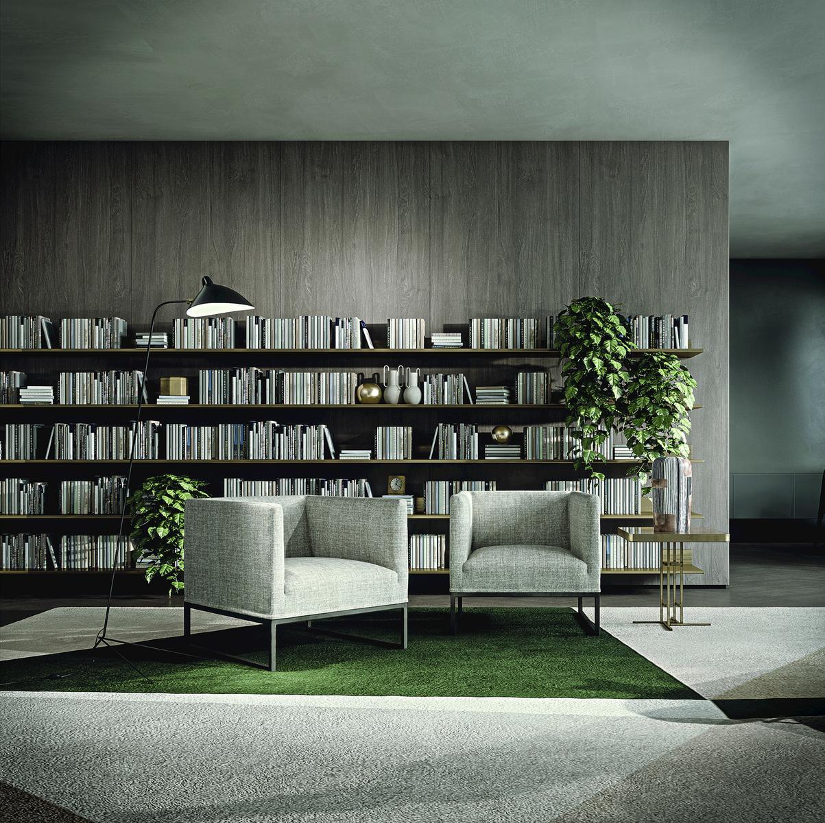 Sled base fabric armchair with armrests | Asia Soft by Frigerio