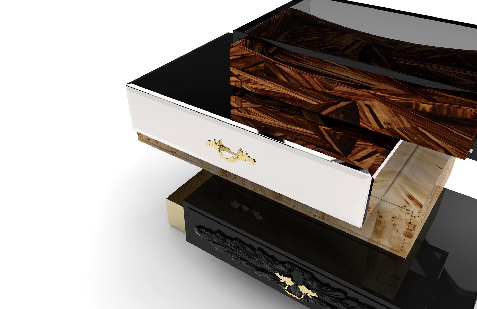 Wooden bedside table with drawers | Frank by Boca Do Lobo