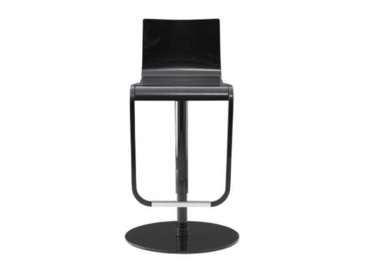 Height-adjustable steel and wood stool with footrest | Jolie by Ligne Roset