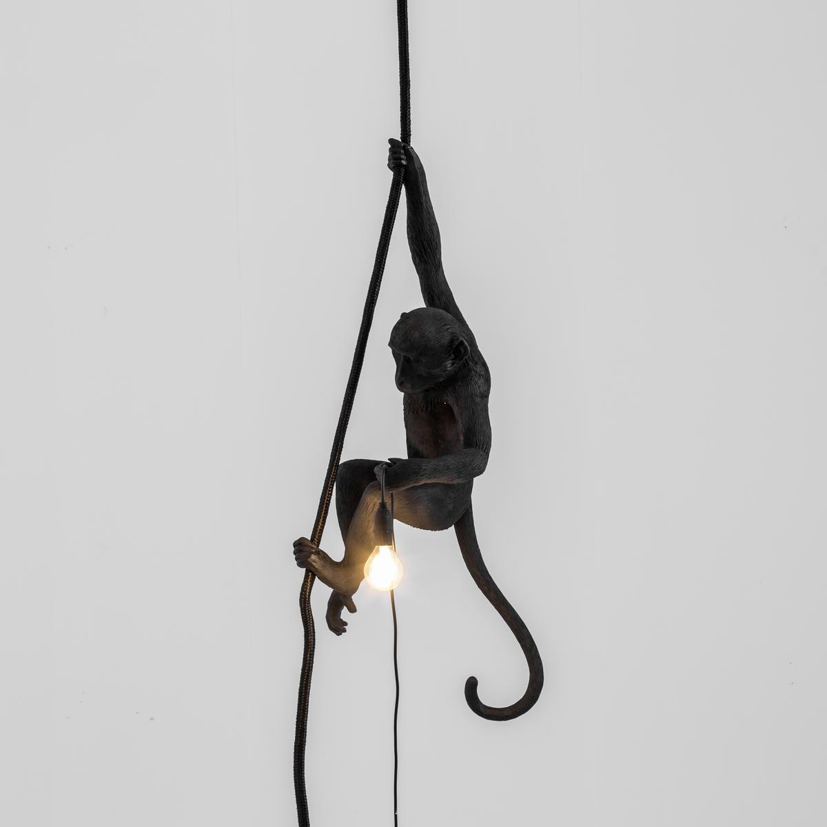 LED resin pendant lamp | The Monkey Lamp Black Ceiling by Seletti