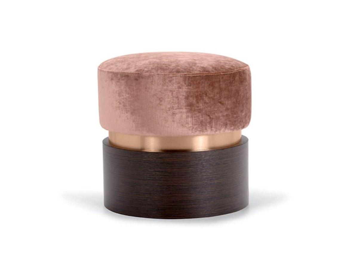 Upholstered round fabric pouf | Tara by Domingo salotti