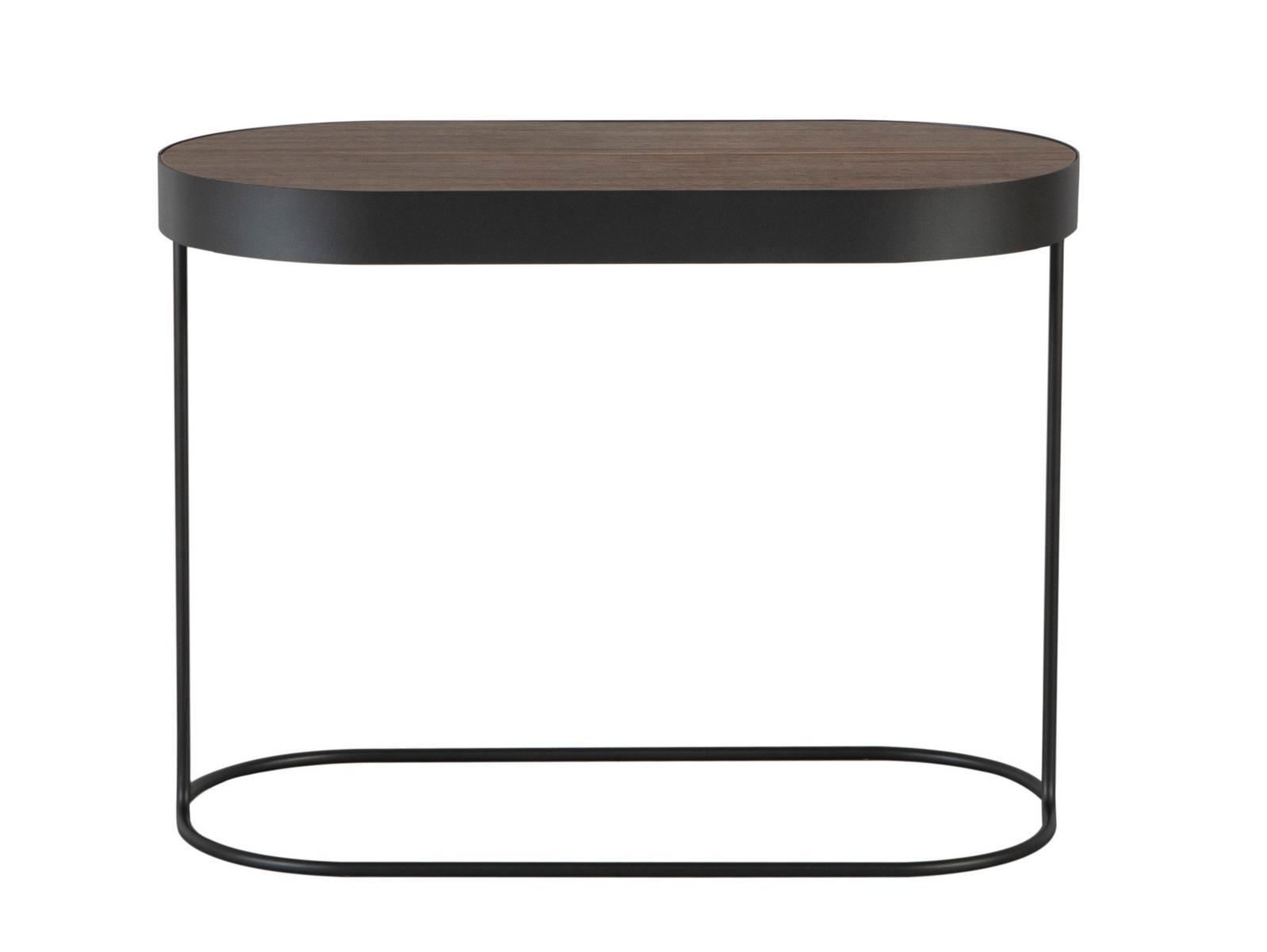 Extendable oval console in walnut and steel base | Cora by Tonin Casa