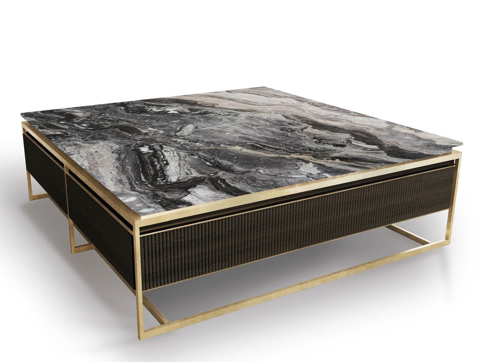 Low marble coffee table for living room | Banner by Visionnair