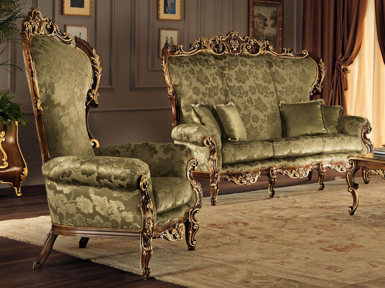 Upholstered fabric armchair with armrests | 11421 by Modenese Gastone