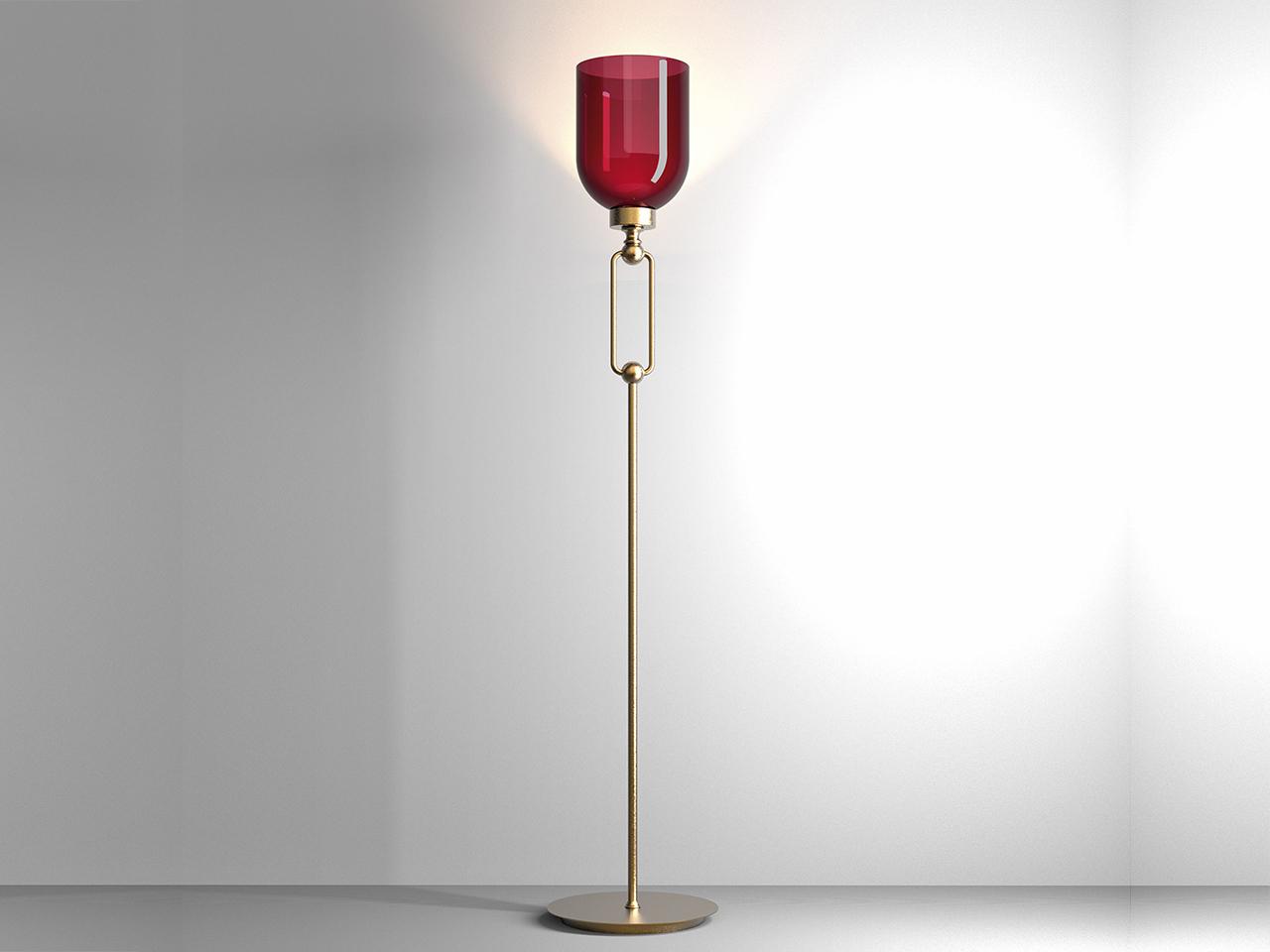 LED blown glass floor lamp with dimmer | Valentina 4025/p by Italamp