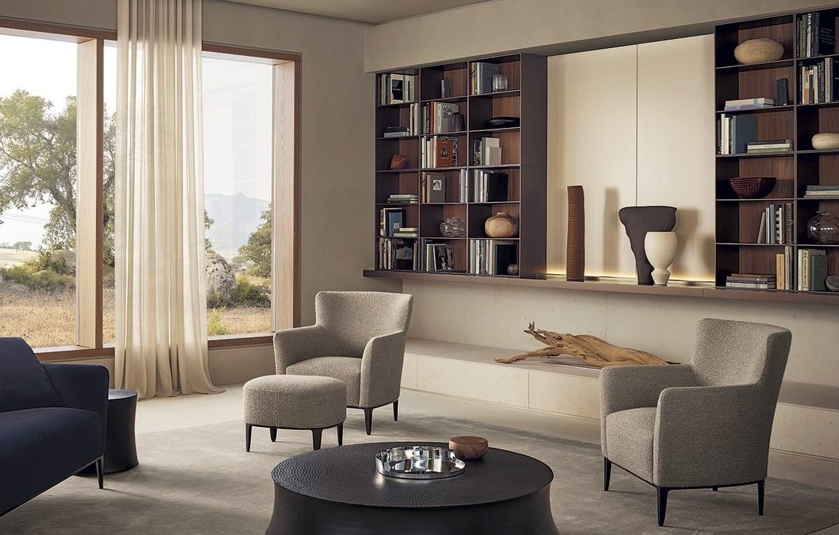 Fabric armchair with armrests | Gentleman by Poliform