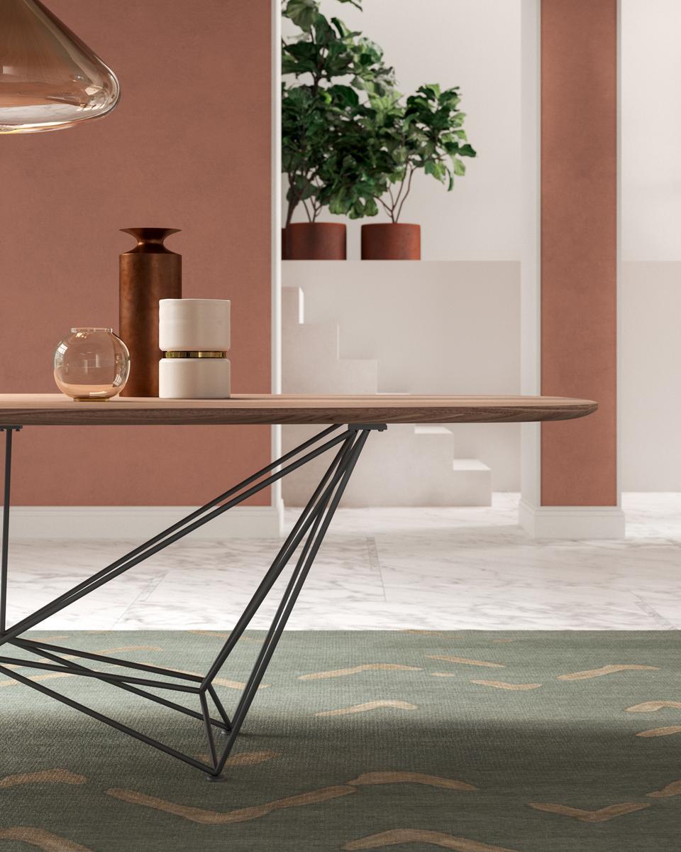 Oval oak table | Fil8 Fisso by Ozzio Italia