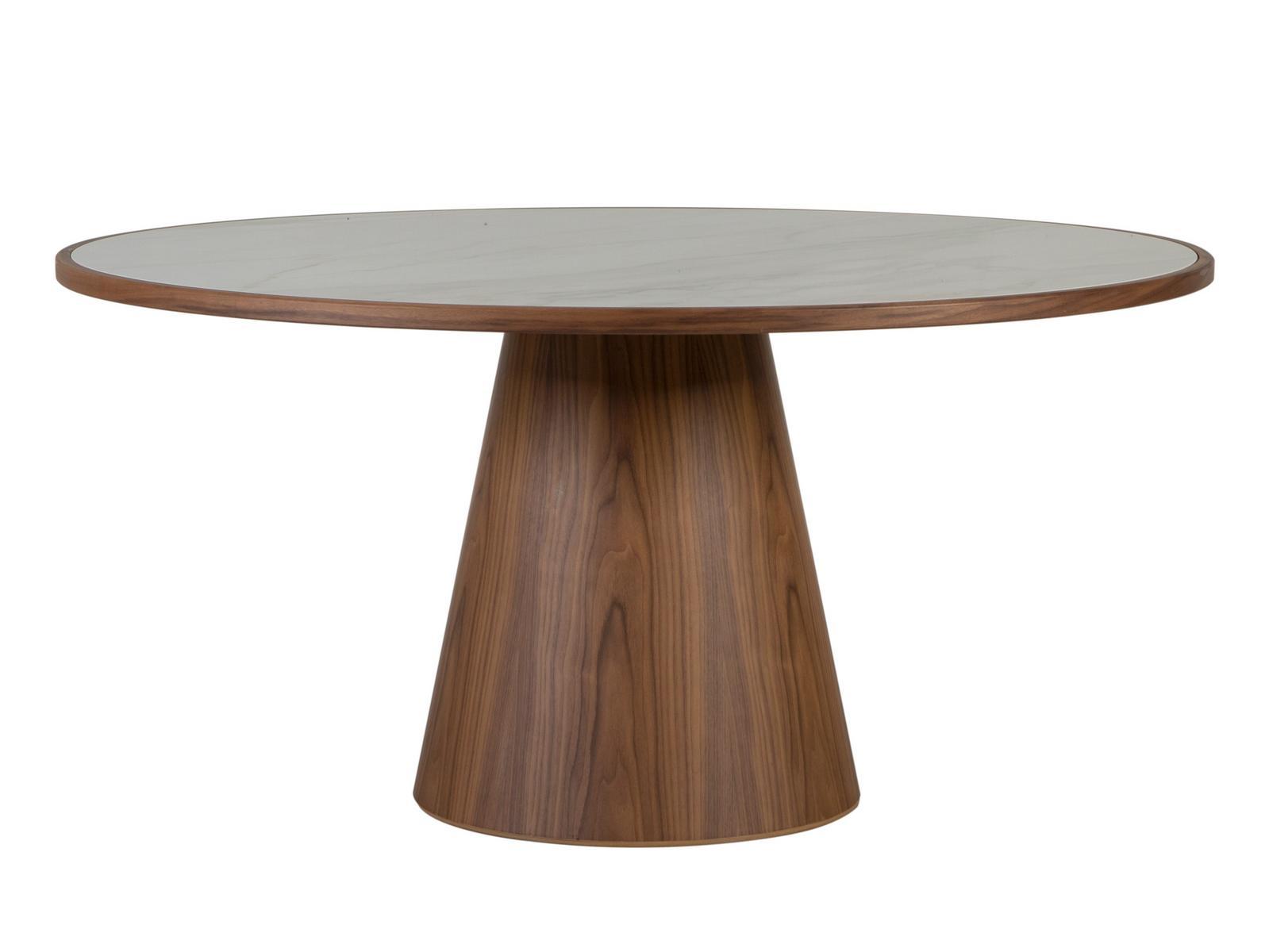 Round table in walnut and top in porcelain stoneware | Prime by Tonin Casa