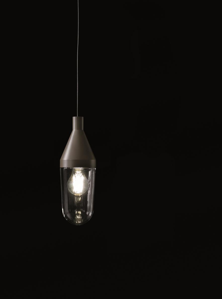 Glass and aluminium pendant lamp | Niwa - 1180 by Oluce
