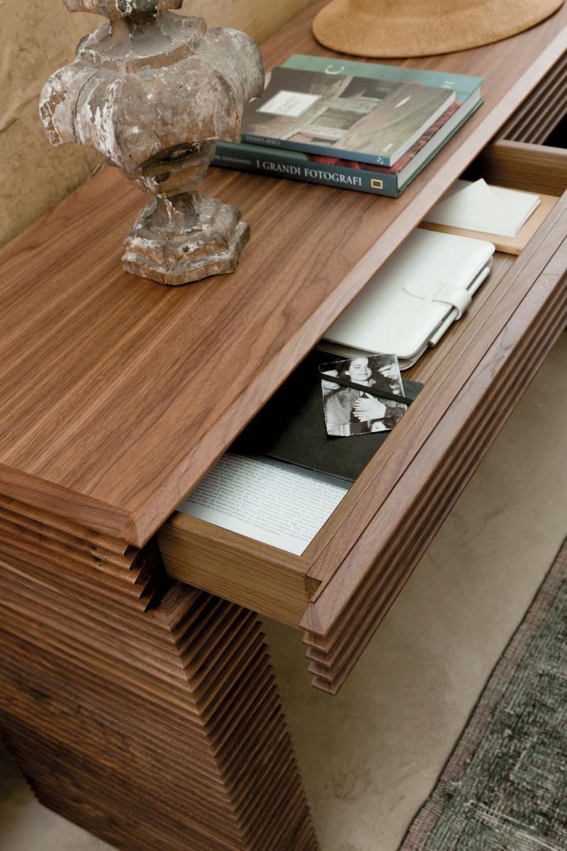Walnut console table with drawers | Linka by Porada