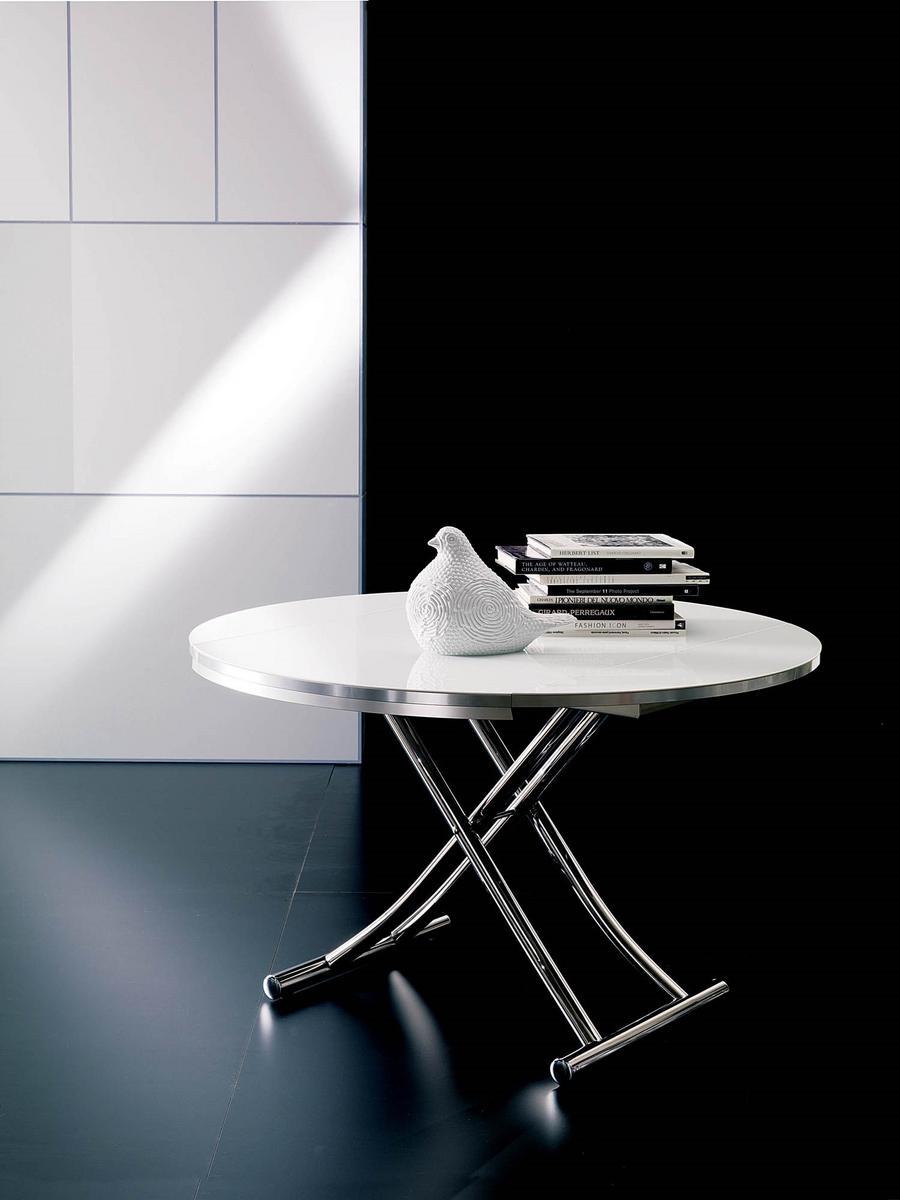 Height-adjustable crystal coffee table | Globe Cr by Ozzio Italia