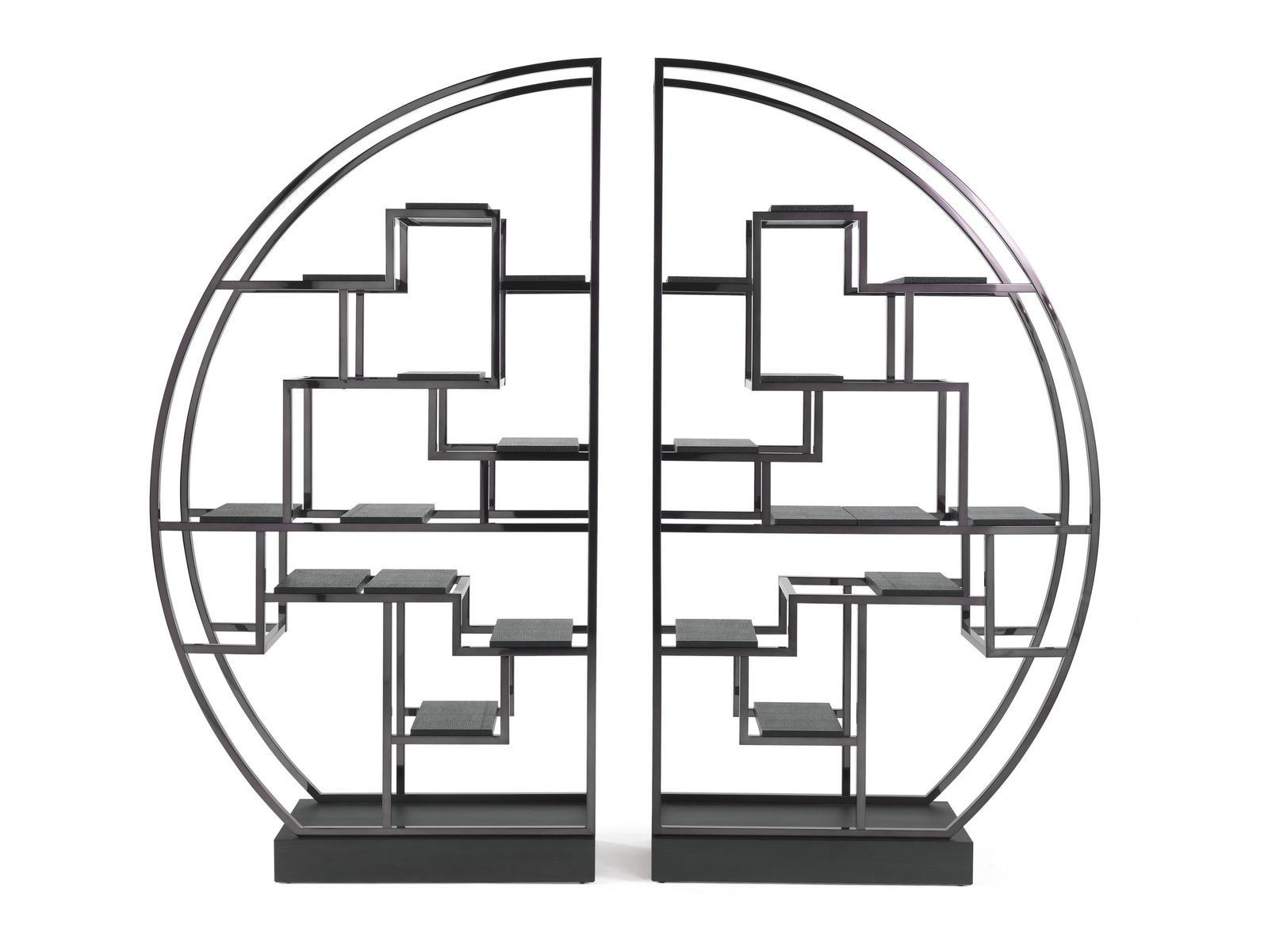 Open double-sided brass bookcase | Psyco by Gianfranco Ferre Home