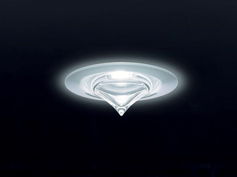 LED recessed glass spotlight for false ceiling | Drop I by Leucos