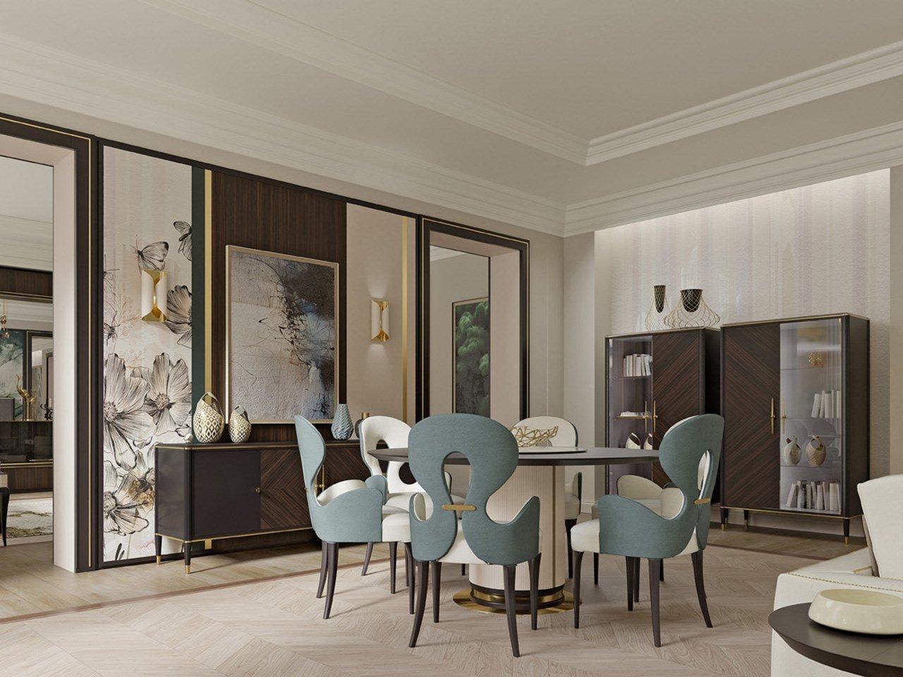 Round walnut table | Pr.404 by Stella del Mobile