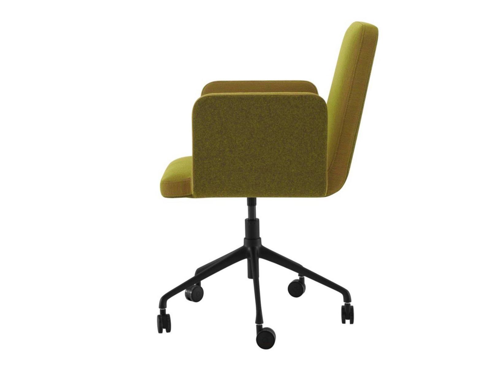 Swivel fabric office chair with 5-Spoke base with castors | Vik 2 by Ligne Roset