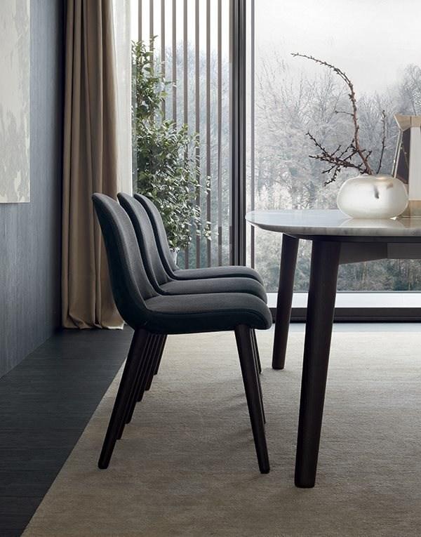 Upholstered fabric chair | Mad Dining Chair by Poliform