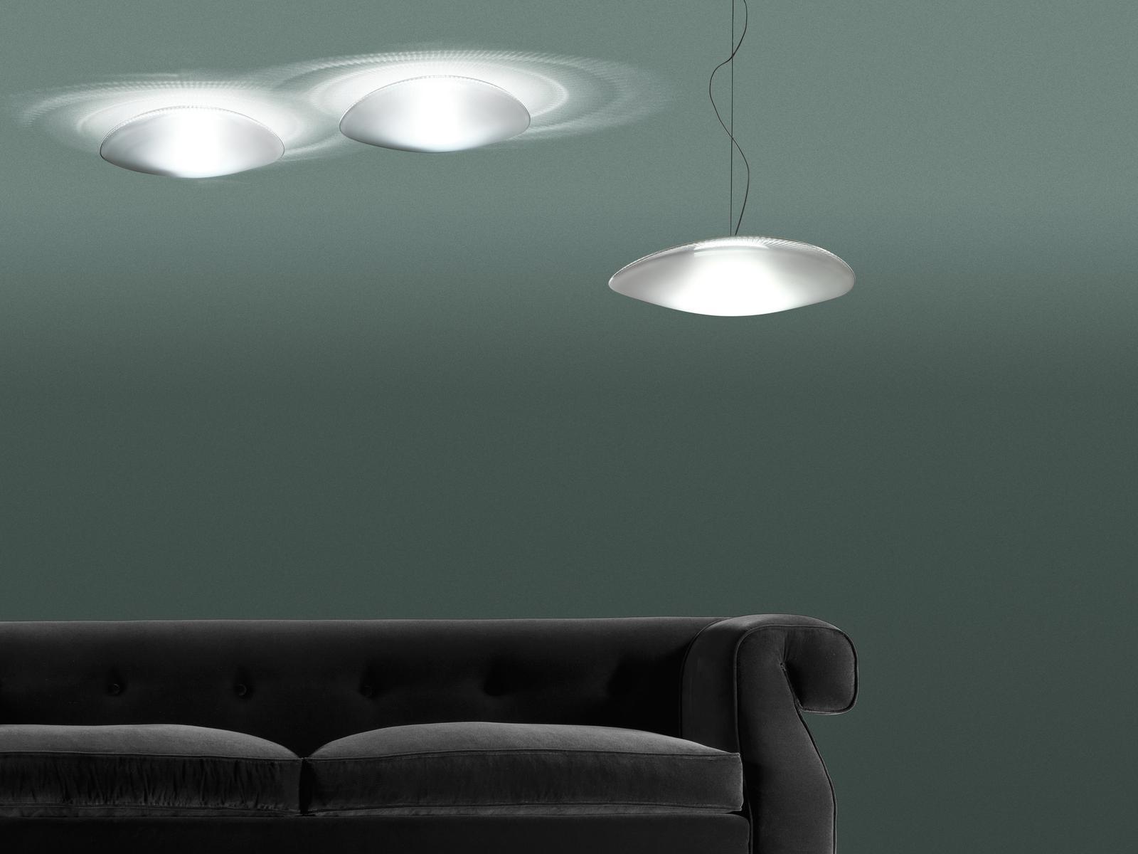 LED blown glass ceiling lamp | Loop by Fabbian