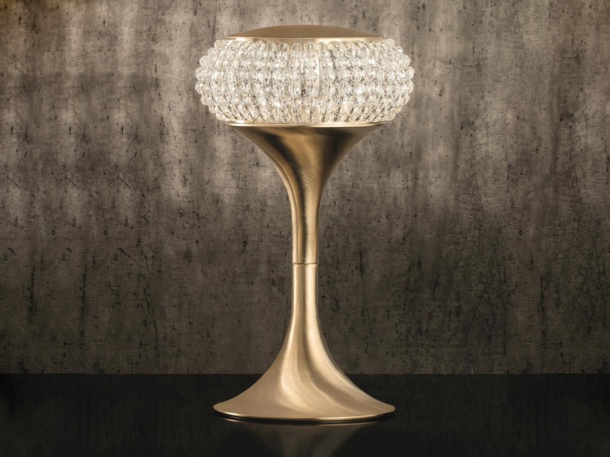 Metal table lamp with Swarovski® crystals | Cristalis Tl1p by Masiero