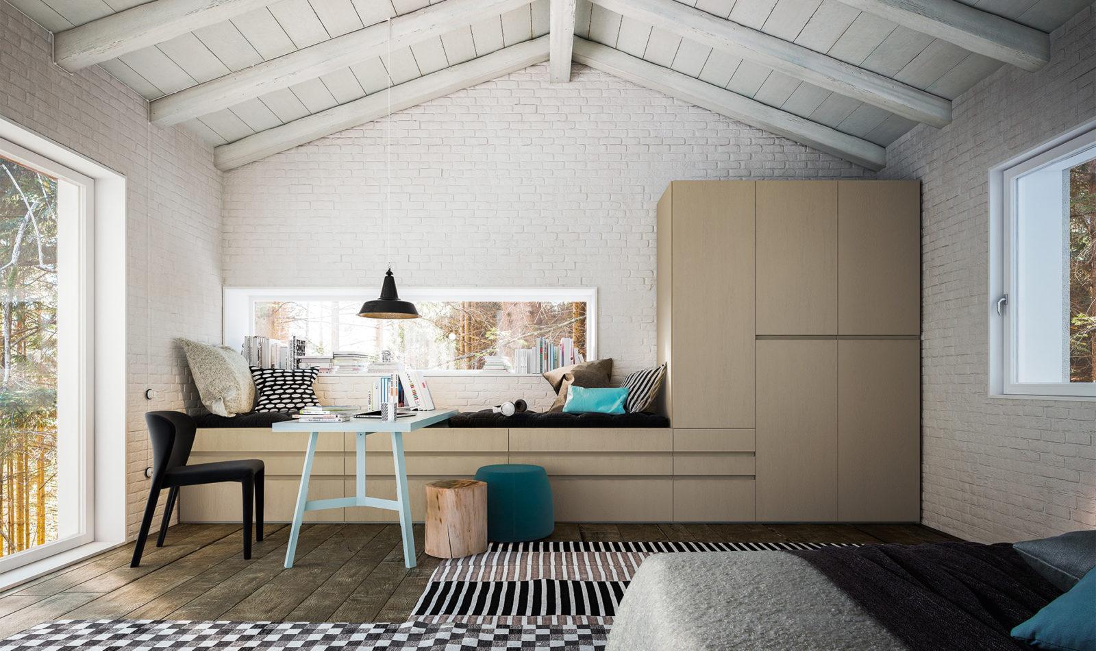 Modular lacquered wardrobe with coplanar doors | Go Up by ALF Dafre