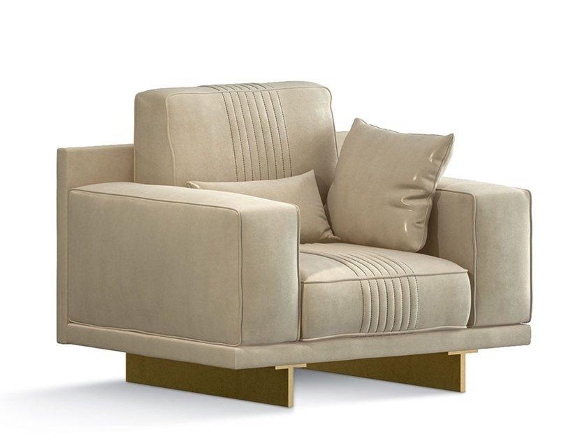 Sled base fabric armchair with armrests | 7337 by Carpanese home