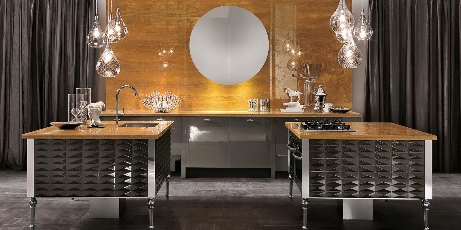 Lacquered kitchen with integrated handles Aster Cucine Luxury Glam
