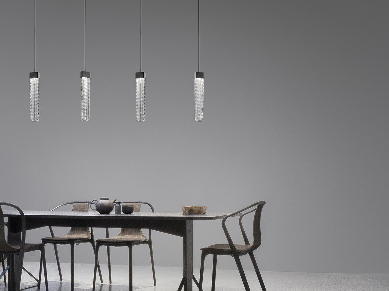 Suspension lamp with LED in metal and glass | Blake S1 by Masiero