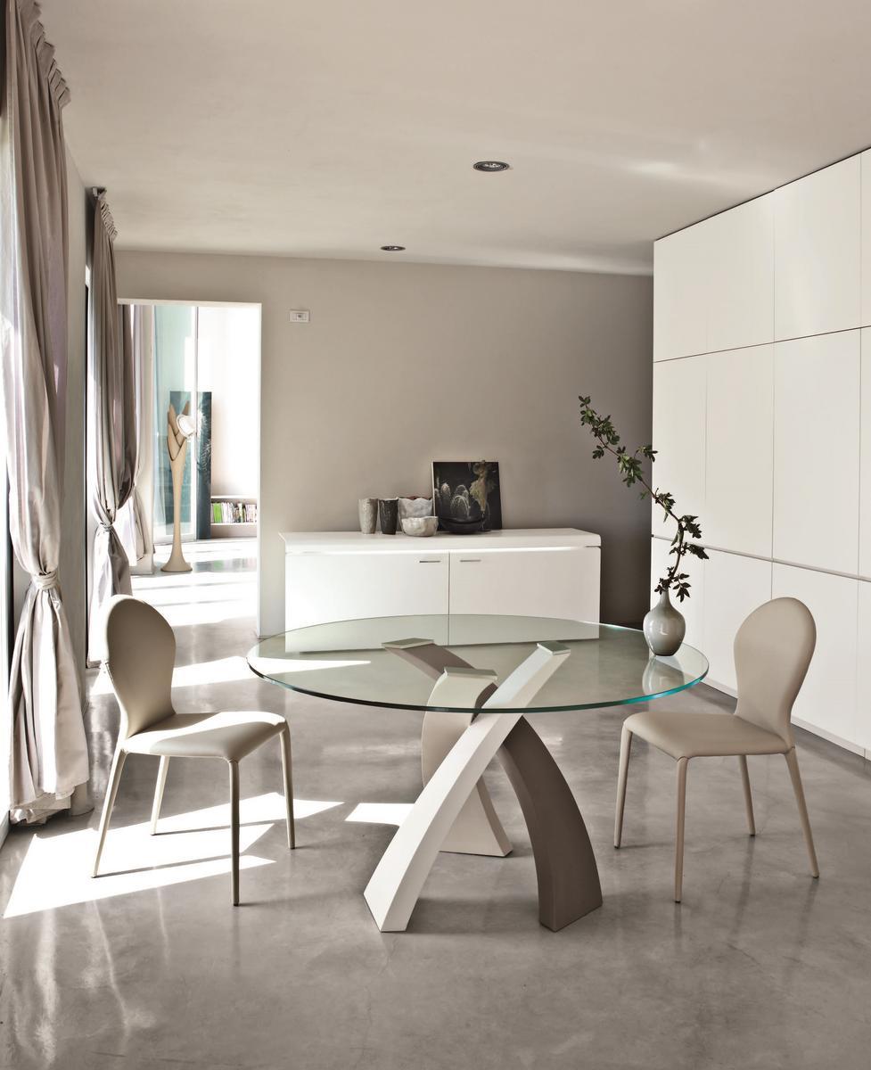 Round glass table | Eliseo by Tonin Casa