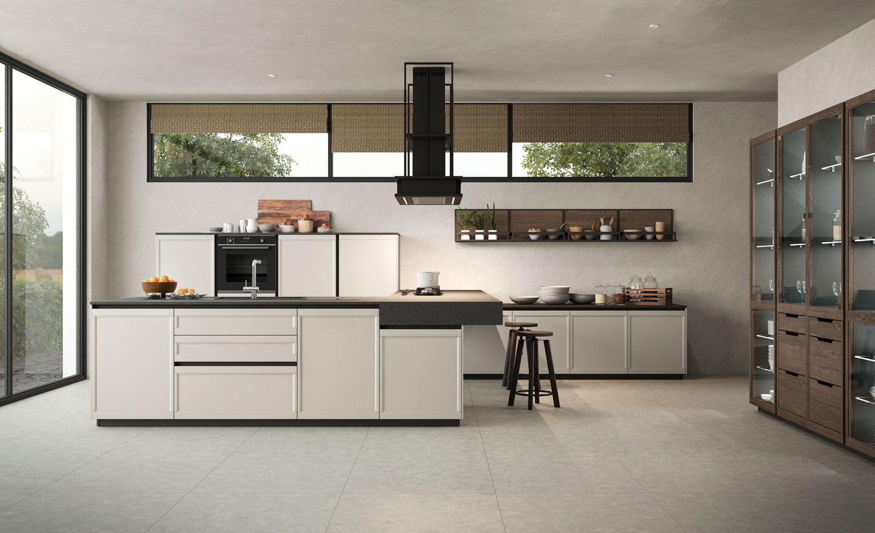 Lacquered kitchen with handles Lube Cucine Flavour