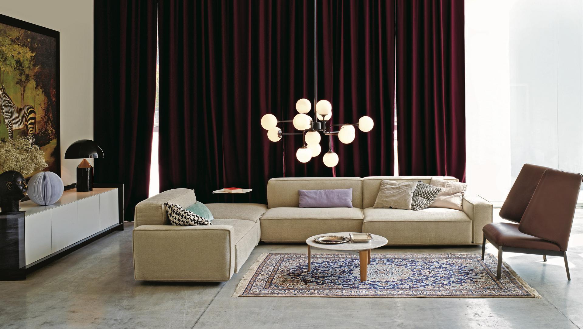 Upholstered 3 seater leather sofa | Marechiaro by Arflex