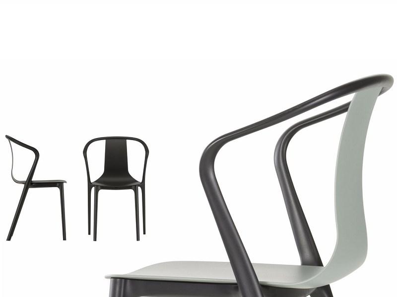 Stackable polyamide chair with armrests | Belleville by Vitra