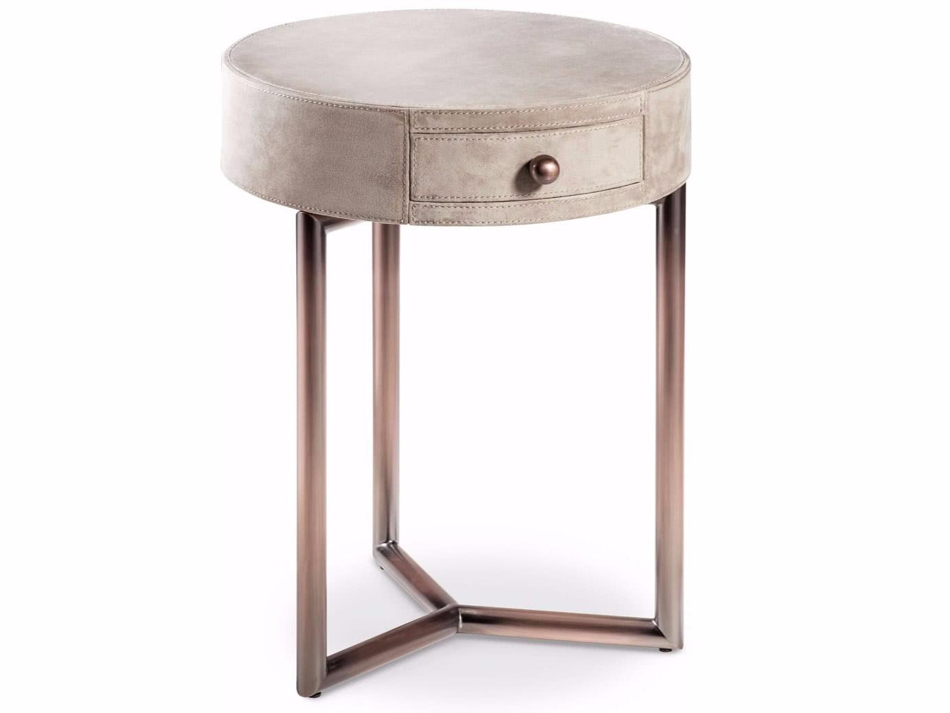 Round bedside table with drawers | Teo by Cantori