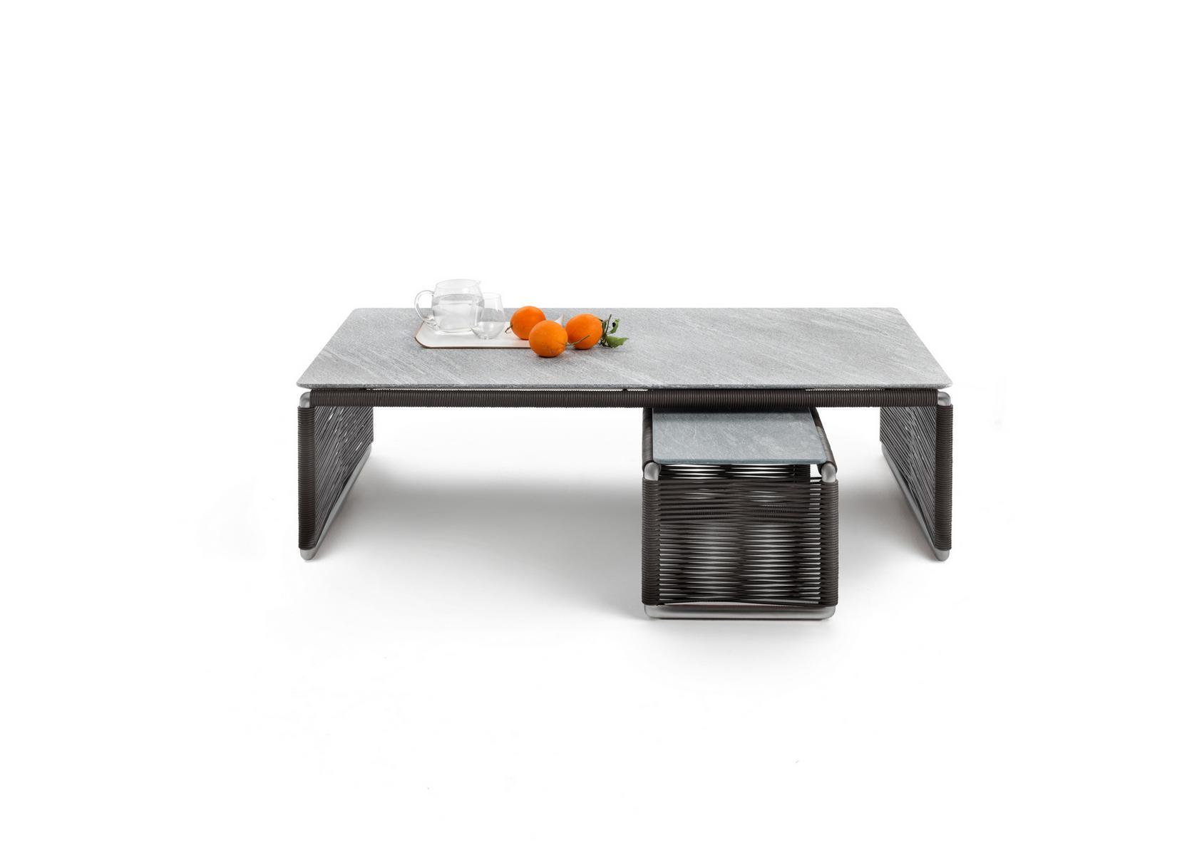Rectangular stone garden side table | Tindari by Flexform