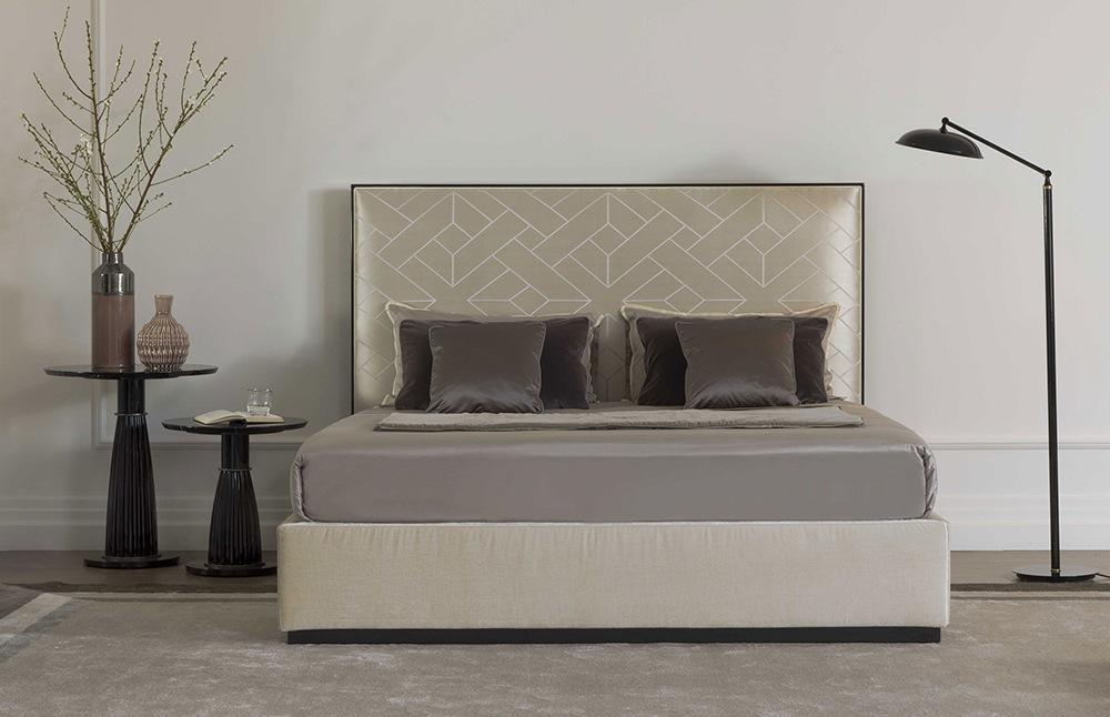 Fabric bed with upholstered headboard | Elliot by Galimberti Nino