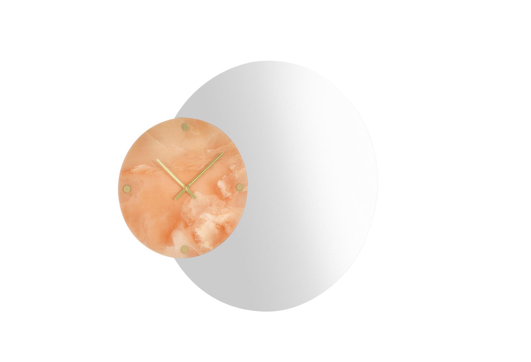 Porcelain stoneware mirror / clock | Leave by Tonin Casa