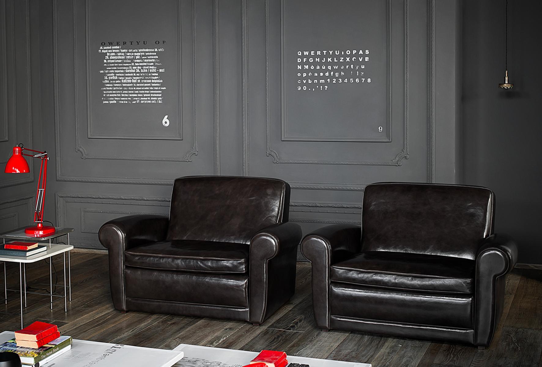 Leather armchair with armrests | Mickey Extra by Baxter