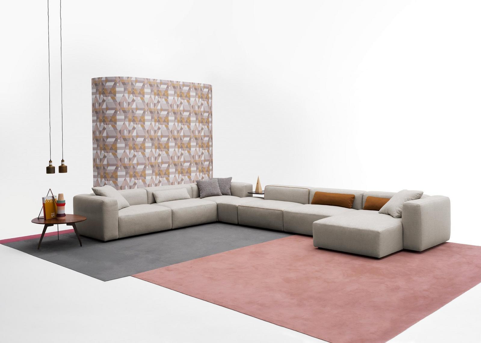 Modular leather sofa | Alcazar by Alberta Salotti