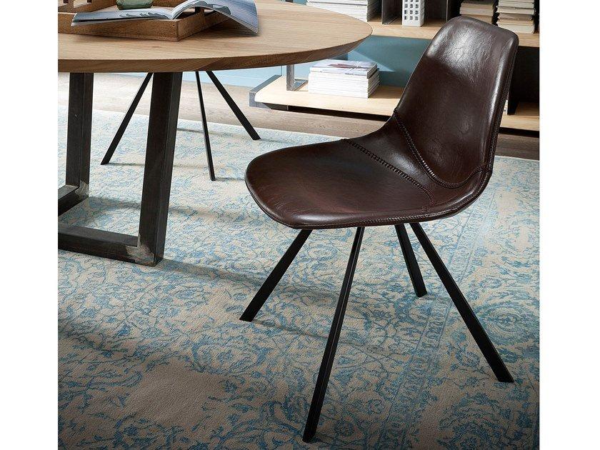 Tanned leather chair | Wally by Altacorte