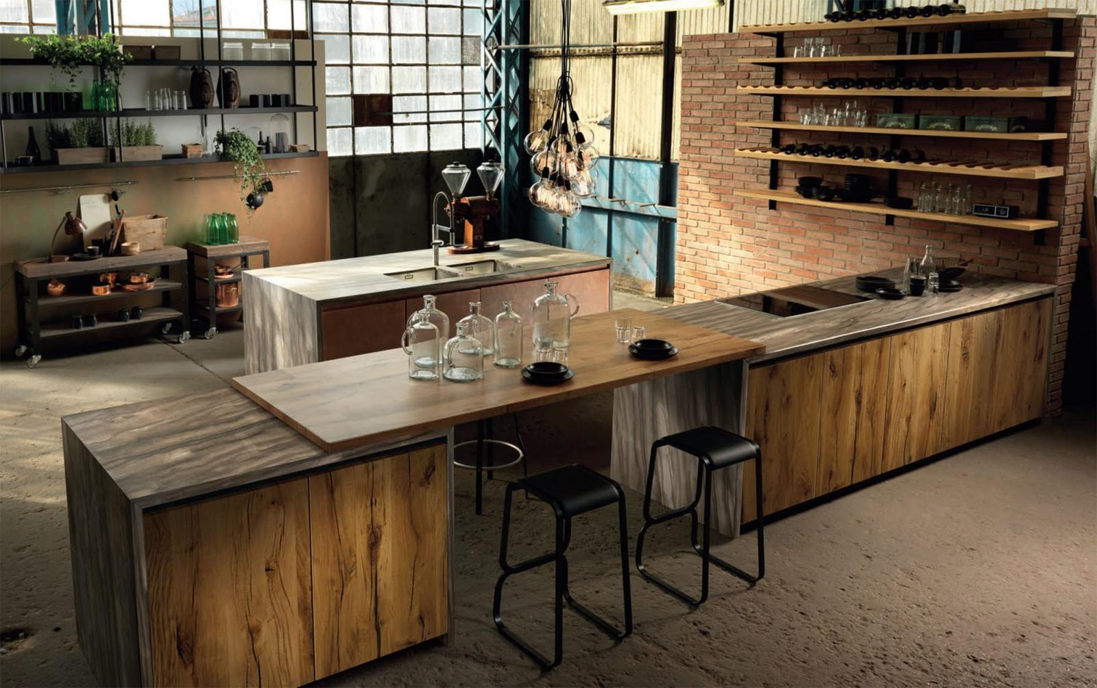 Metal kitchen with integrated handles Aster Cucine Factory