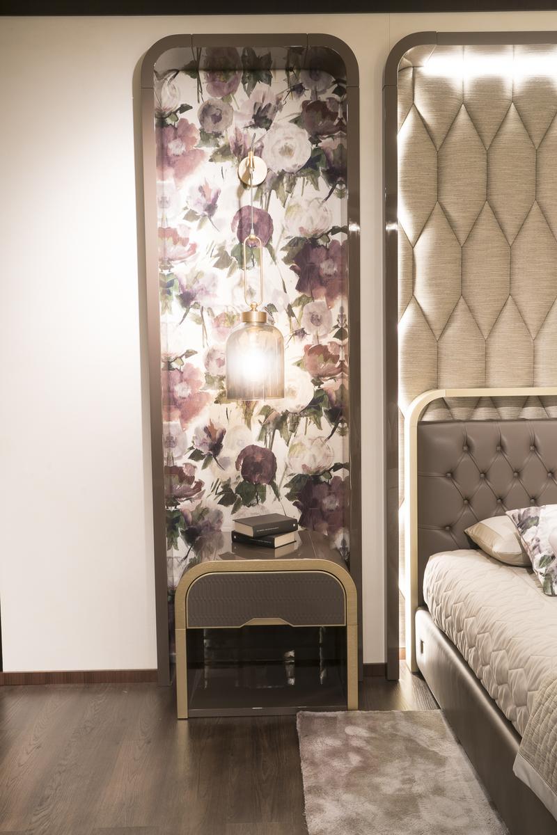 Plywood and metal bedside table with drawer | Ocean I by Bruno Zampa