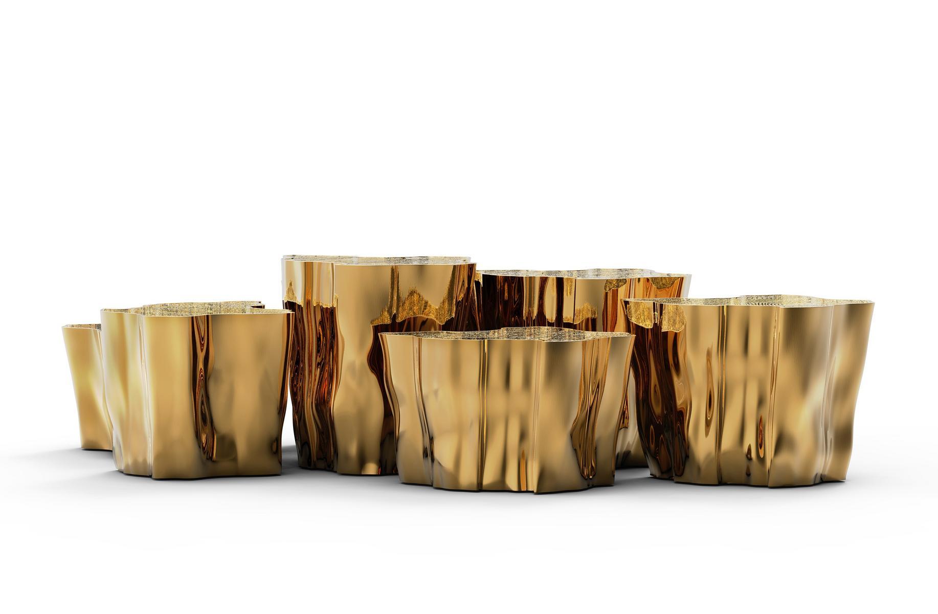 Brass coffee table for living room | Eden Series by Boca Do Lobo