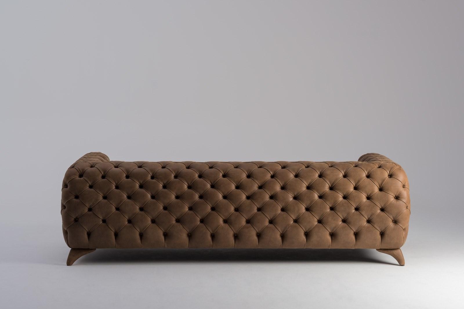 Tufted 3 seater nabuk sofa | Isidoro by Mantellassi 1926