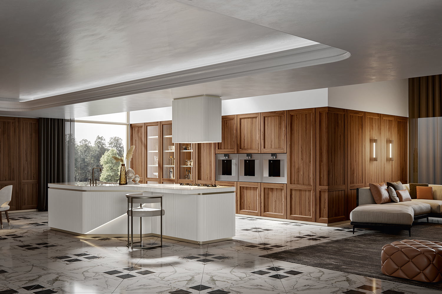 Lacquered kitchen without handles Old Line Glamour